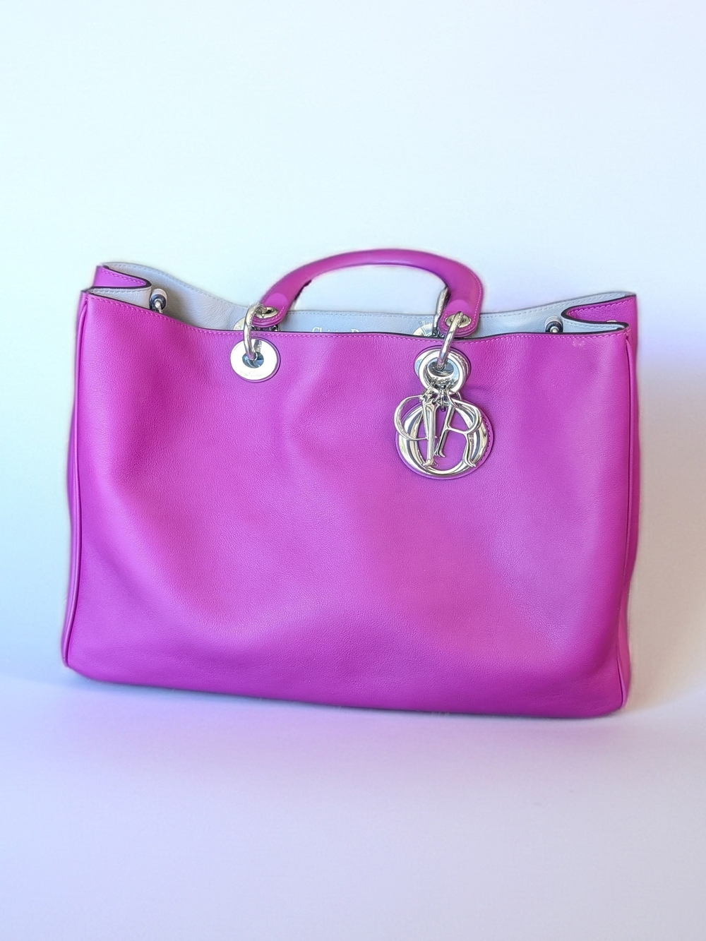 Large Dior Diorissimo Pink Leather Tote with Strap